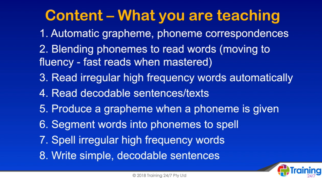 What are the eight (8) steps of phonics? - Training 24/7